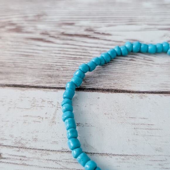 Vintage Stretch Bracelet - Thin - Turquoise Tone - Picture 5 of 7